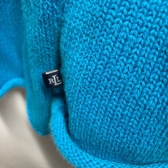 Vintage Y2K Lauren‎ Ralph Lauren Mock Neck Striped Sweater Bright Womens Large - Picture 7 of 13